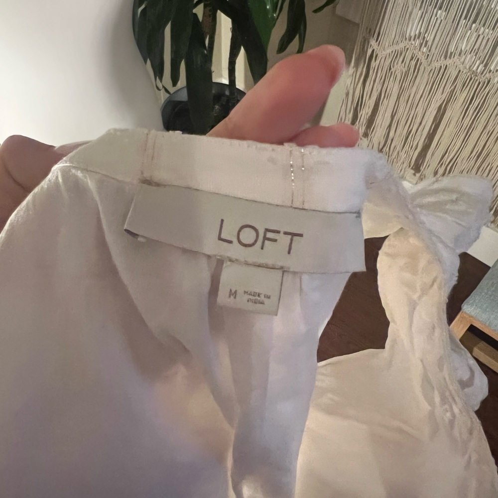 Linen Ruffle Shoulder Mini Dress - Picture 3 of 4